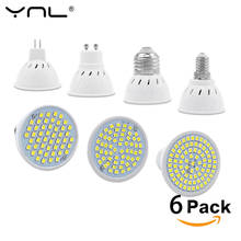 YNL 6pcs/lot Lampada LED Bulb GU10 E27 E14 MR16 3W 5W 7W 220V 240V Bombillas LED Lamp SMD 2835 48LED 60LED 80LED Spotlight 2024 - buy cheap