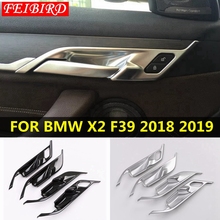 Acessório automotivo para bmw x2 f39 2018 2019, acessórios para carro em fibra de carbono abs maçaneta puxar maçaneta da porta acabamento fosco 4 peças 2024 - compre barato