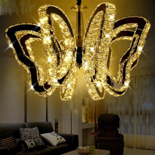 Creative Bar Chandelier Butterfly Shape New Crystal Candle Chandelier Villa Duplex Floor Restaurant Large Chandelier Living Room 2024 - buy cheap