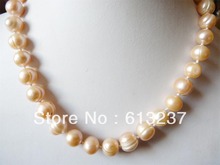 hot free Shipping new Fashion Style diy Stunning 10-11mm Natural Pink AKOYA Sea Pearl Beads Necklace 18" MY5232 2024 - buy cheap