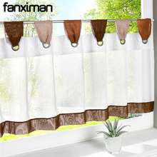 Sheer Curtains for the kitchen Small Short Kitchen Curtains Pastoral Sheers Window Blinds Solid Color Various Sizes Tab Top 1 PC 2024 - buy cheap