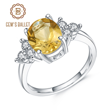 Женское кольцо gemb's BALLET, классическое овальное кольцо из серебра 925 пробы с натуральным цитрином, карат 2024 - купить недорого