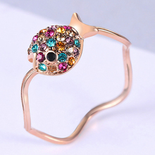 Кольцо ZYR019 с мелкими уродливыми рыбками и клевером розового золота, кольца с австрийскими кристаллами, полноразмерные 2024 - купить недорого