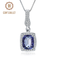 Женское Ожерелье GEM'S BALLET, 3,66ct, натуральный иолит, Синий Мистический кварцевый камень, чистое стерлингового серебра 925 пробы 2024 - купить недорого