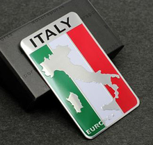 Free Shipping 100pcs Aluminum Auto Car Italy Italian Flag Auto Car Emblem Badge Decal Sticker For All Car Decoration 2024 - buy cheap