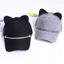 New fashion women girl's Hats spring summer cap cat ears hats snapback bone Hip Hop Caps wool knit baseball cap 2024 - buy cheap