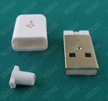 1000 шт., 4-контактный разъем USB 2,0 типа А папа, с белой пластиковой крышкой 2024 - купить недорого