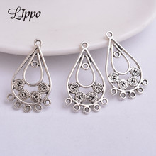 50pcs 20*40mm Tibetan silver Connectors Water Drop Shape Charms Fit  Earrings Jewelry DIY Connector 2024 - buy cheap