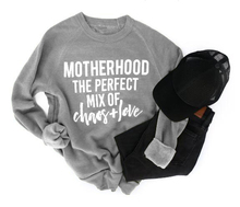motherhood the perfect mix of chaos love Sweatshirt Funny O-Neck Casual Tops Long Sleeve Crewneck Cotton Trendy Jumper Drop Ship 2024 - buy cheap