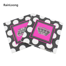 [RainLoong] Crown Paper Cocktail Napkin Festive & Party Tissue Napkin Supply Party Decoration 33cm*33cm 1 pack (20pcs/pack) 2024 - buy cheap