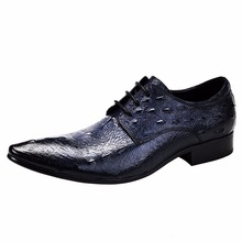 Мужская модельная обувь из натуральной кожи с узором «крокодиловая кожа» в британском стиле, модная мужская деловая обувь большого размера, весна 2019 2024 - купить недорого