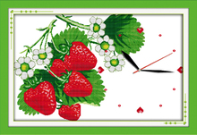 Kit de fresas atraentes ponto cruz 14ct 11ct, relógio de parede de tela impressa, bordado, faça você mesmo, feito à mão bordado 2024 - compre barato