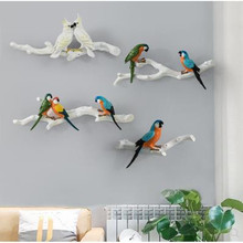 Pássaro bonito de papagaio, artesanato de decoração de parede, acessórios de casa, decorações de escritório, presentes de decoração de casamento de natal 2024 - compre barato