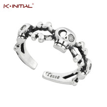 Мужское кольцо в стиле панк Kinitial, Винтажное кольцо в стиле стимпанк с костями и черепом, оптовая продажа 2024 - купить недорого