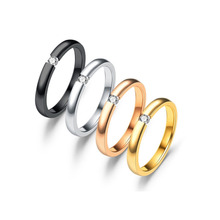 Обручальные кольца со стразами для женщин, нержавеющая сталь, серебро, золото, цвет, палец, подарок для девочки, размер США 5-13, anillos mujer bague 2024 - купить недорого