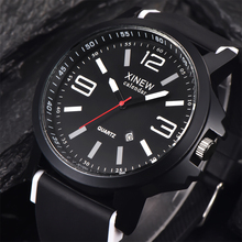 Мужские спортивные часы XINEW, армейские кварцевые часы с резиновым ремешком, в стиле милитари 2024 - купить недорого
