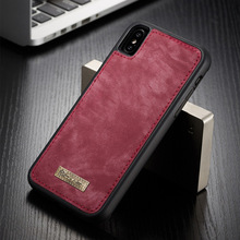 Original YMNLCX Case For iPhone XS Magnetic Vintage Leather + Soft TPU Silicone Back Cover Case For iPhone X XS XS MAX XR Cases 2024 - buy cheap
