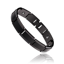 New Fashion Top Quality Black Tone Tungsten Steel Bracelets for Man Length Adjustable 10mm Width Inlay the Energy Magnetic Stone 2024 - buy cheap