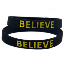 OBH 50 шт Черный Debossed BELIEVE силиконовый браслет для религиозного верования 2024 - купить недорого