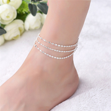 Encantador 2021 bracelete prata 925 tornozeleira feminina joias para os pés tornozelo pernas joias com corrente joias estilosas ab100 2024 - compre barato
