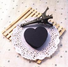 5.8 * 5.5 cm Heart shape black kraft paper tags jewelry price tags gift card tags with Hemp rope 500 pcs/lot 2024 - buy cheap