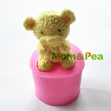 Mom&Pea 0471 Free Shipping Bear Girl Shaped Silicone Mold Cake Decoration Fondant Cake 3D Mold Soap Mold 2024 - buy cheap