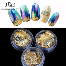 1 Box Gold Aluminum Foil Paper Nail Art Sticker 3D Glitters DIY Nail Mirror Stickers Tin foil paper Polish Nail Decoration 2024 - buy cheap