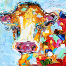 Pintura a óleo de vaca, pintura abstrata de alta qualidade sobre tela para decoração de sala de estar pintura a óleo de vaca 2024 - compre barato