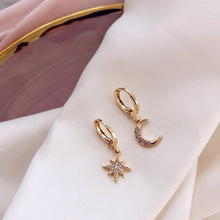 New Arrival Fashion Classic Geometric Women Dangle Earrings Asymmetric Earrings Of Star And Moon Female Korean Jewelry 2024 - buy cheap