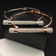 D shape metal bracelet cuff  bileklik crystal bangle luxury jewelry Horseshoe bracelets & bangles brazaletes pulseras mujer 2024 - buy cheap