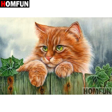 HOMFUN 5D DIY Diamond Painting Full Square/Round Drill "Animal cat" 3D Embroidery Cross Stitch gift Home Decor A03743 2024 - buy cheap