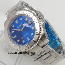 BLIGER 40mm blue dial bezel men's watch luminous marks sapphire glass MIYOTA automatic movement wrist watch men 2024 - buy cheap