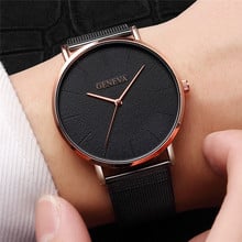 2022 Women Watches Ultra Thin Men Watch Geneva Stainless Steel Mesh Band Quartz Watch Fashion Unisex Watches Relogio Masculino 2024 - buy cheap