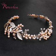 Romantic Rhinestones Freshwater Pearls Bridesmaids Wedding Hairband Hairvine Hair accessories Bridal Headband Jewelry RE3429 2024 - buy cheap