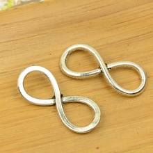 free shipping 100pcs/lot A6742 antique silver infinity   alloy charm bead fit jewelry making 31x12mm wholesale 2024 - buy cheap