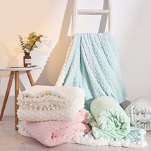 Two-layer Soft Warm Blanket Artificial Mink Cashmere Throw Blanket with Balls BedSpread Flannel Office Nap Coverlet Manta 2 Size 2024 - buy cheap