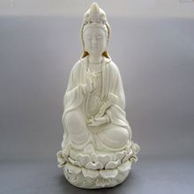 Chinês Dehua Porcelana Estátua Kwan-yin Guanyin Ruyi Sest Misericordioso 2024 - compre barato