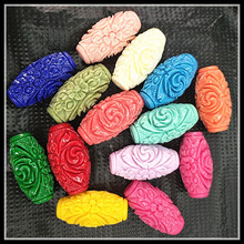 12pcs carving flower matching beads spacer beads clay material 31x16mm assorted colors diy beads accessories 2024 - buy cheap