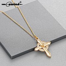 Cxwind Fashion Sun Cross with Zircon Pendant Necklace Irish Religious Charm Pendants & Necklaces Jewelry 2024 - buy cheap