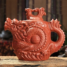 Yixing bule bule dragon e phoenix 500cc, bule de chá chinês de grande capacidade, artesanato, vermelho dragon alívio para kung fu 2024 - compre barato