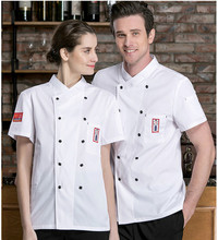 Summer Short-sleeved Chef Service Hotel Restaurant Work Clothes Breathable Chef Uniform Women Men Kitchen Tooling Uniform Tops 2024 - buy cheap