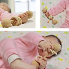 1Pair Wood Baby Rattles Toy Grasping Teething Toys for Toddlers Newborn NSV775 2024 - buy cheap