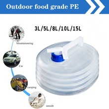 8/10/15L Foldable PE Plastic Food Grade Water Bottle Container Camping Survival Outdoor Water Bucket Folding Water Bag 2024 - buy cheap