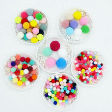 210pcs Colorful Multi Size Pompon Soft Pom Poms Fur Balls DIY Kids Toys Craft Wedding Party Festival Garment Sewing Accessories 2024 - buy cheap