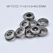 Mf137 zz 7*13(14.6*4(0.8) mm 10 peças, rolamento de flange, metal selado, frete grátis, rolamentos miniatura de aço cromado 2024 - compre barato