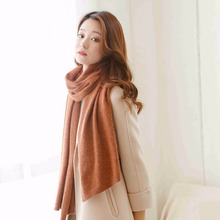 Mingjiebihuo The new popular solid color long increase shawl thick warm couple students wool scarf unisex 2024 - buy cheap