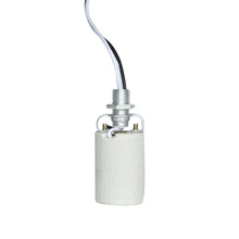 Теплостойкий круглый патрон для лампы E27 E14, для домашнего использования, простой в установке, с кабелем, прочный, декоративный керамический винт 2024 - купить недорого