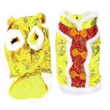 Winter pet clothes Yellow Red Chinese Tang Style Press Stud Button Pet Dog Clothing Coat XL 2024 - buy cheap