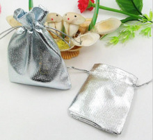 9*12cm 100pcs Handmade Silver Drawstring Bags For Wedding/Party/Christmas/Gift/Jewelry Pouches Packaging Bags 2024 - buy cheap