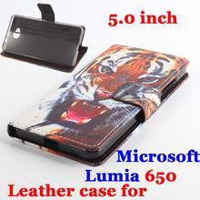 Tiger Painted For Microsoft Lumia 650 Case Luxury Leather Transverse Flip Covers 5.0" For Lumia 650 Phone Shell Cover In Stock 2024 - buy cheap